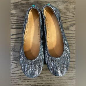 Tieks silver ballet flats